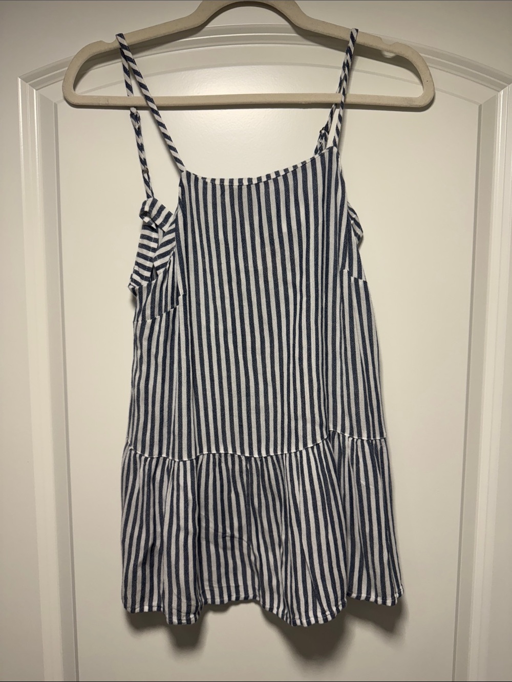 Mossimo Supply Co. Navy and White Striped Spaghetti Strap Tank